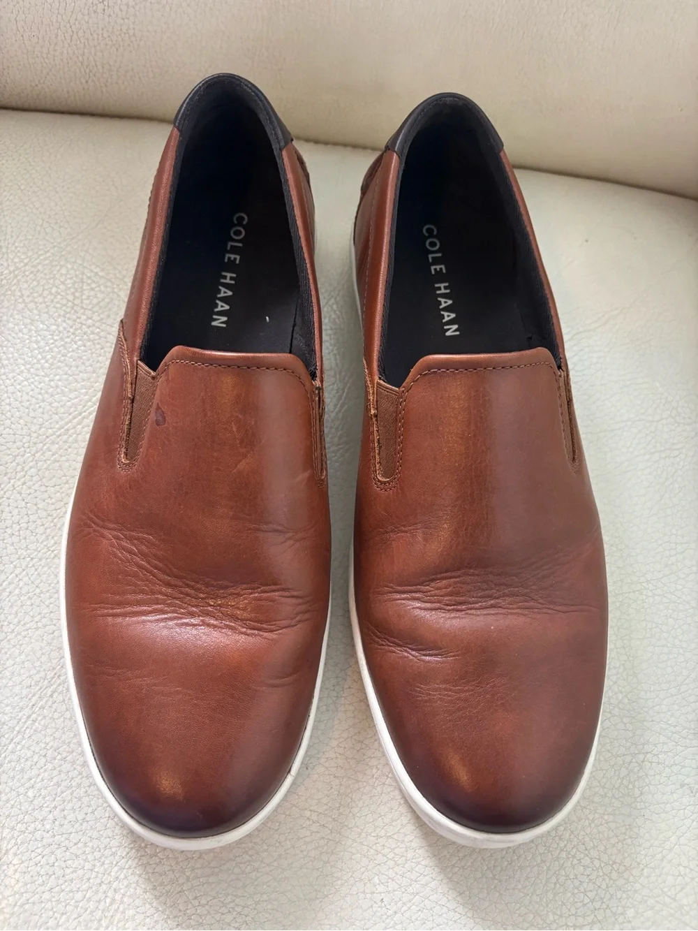 Cole Haan Brown Leather Slip-On Loafers